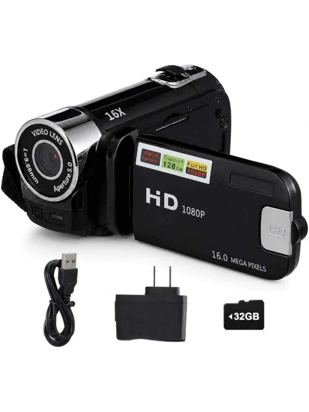 1080P Portable Digital Camcorder Video Camera for Vlogging & Recording